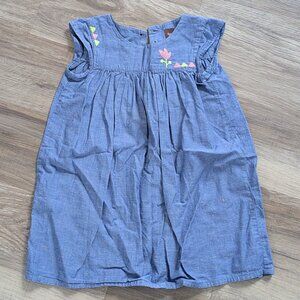 Tea Collection Chambray Embroidered Dress 4T